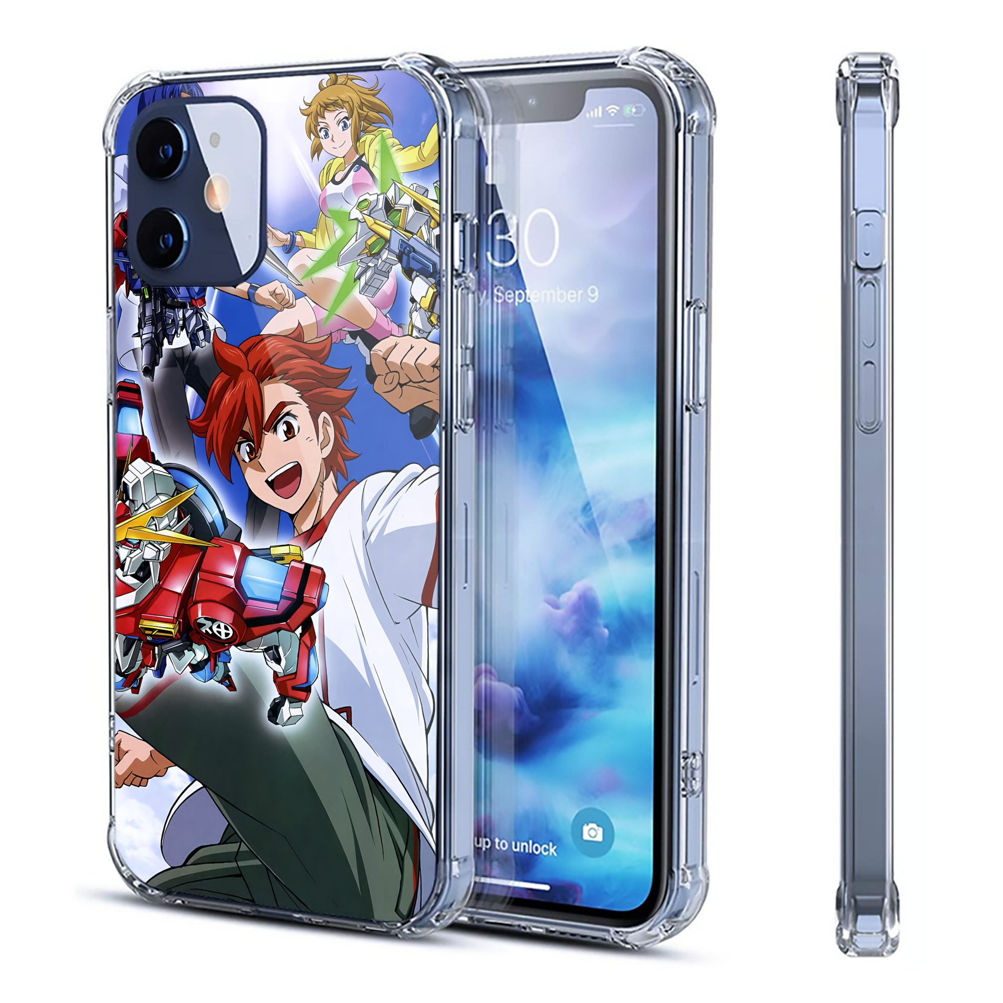 （画像用） 機動戦士ガンダム Mobile Suit Gundam 【iPhone 12シリーズ対応】透明スマホケース（クリアソフトケース）
